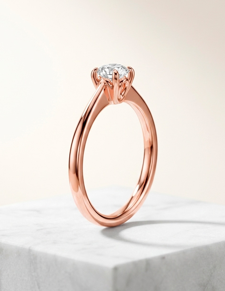 Anillo de compromiso de oro 18 K 9