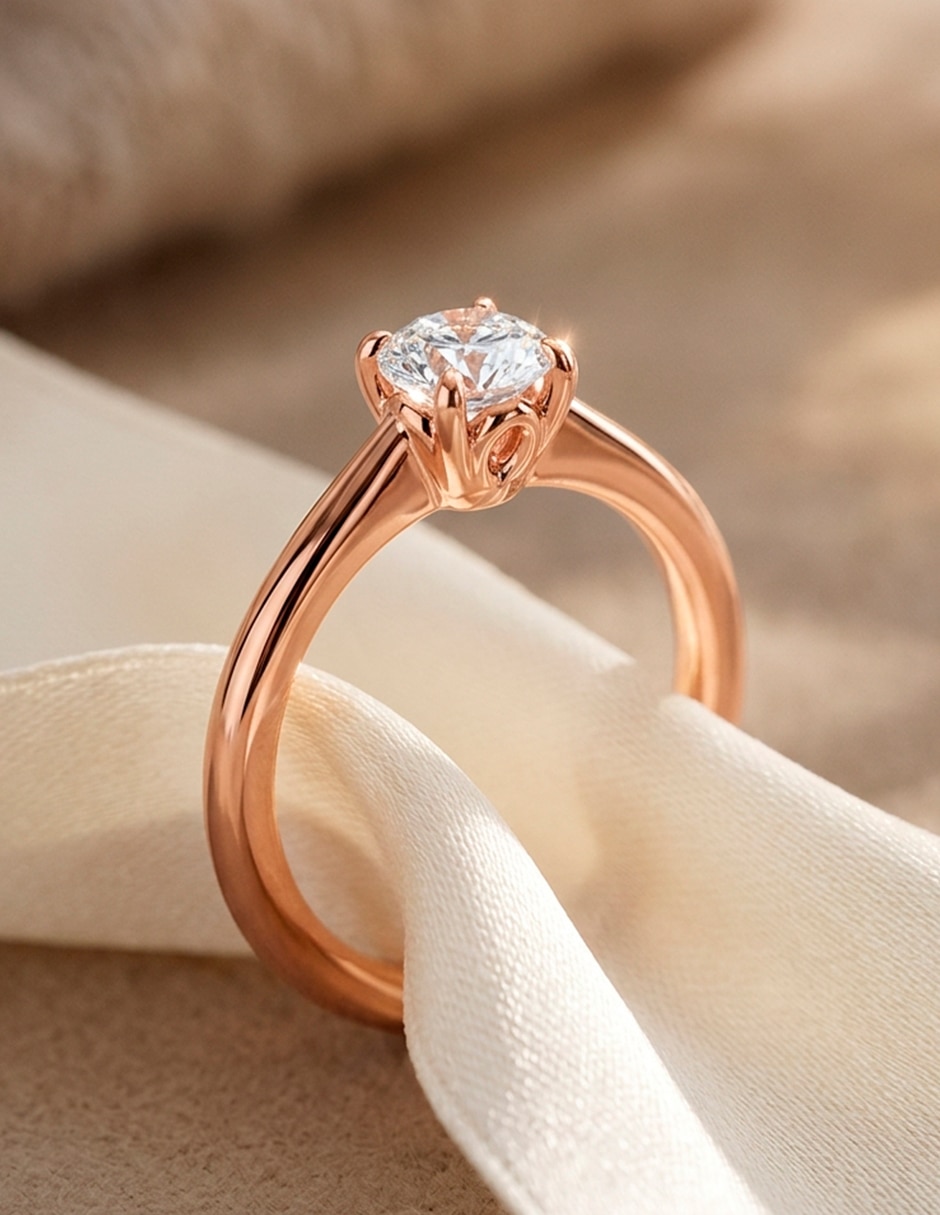 Anillo de compromiso de oro 14 K 7