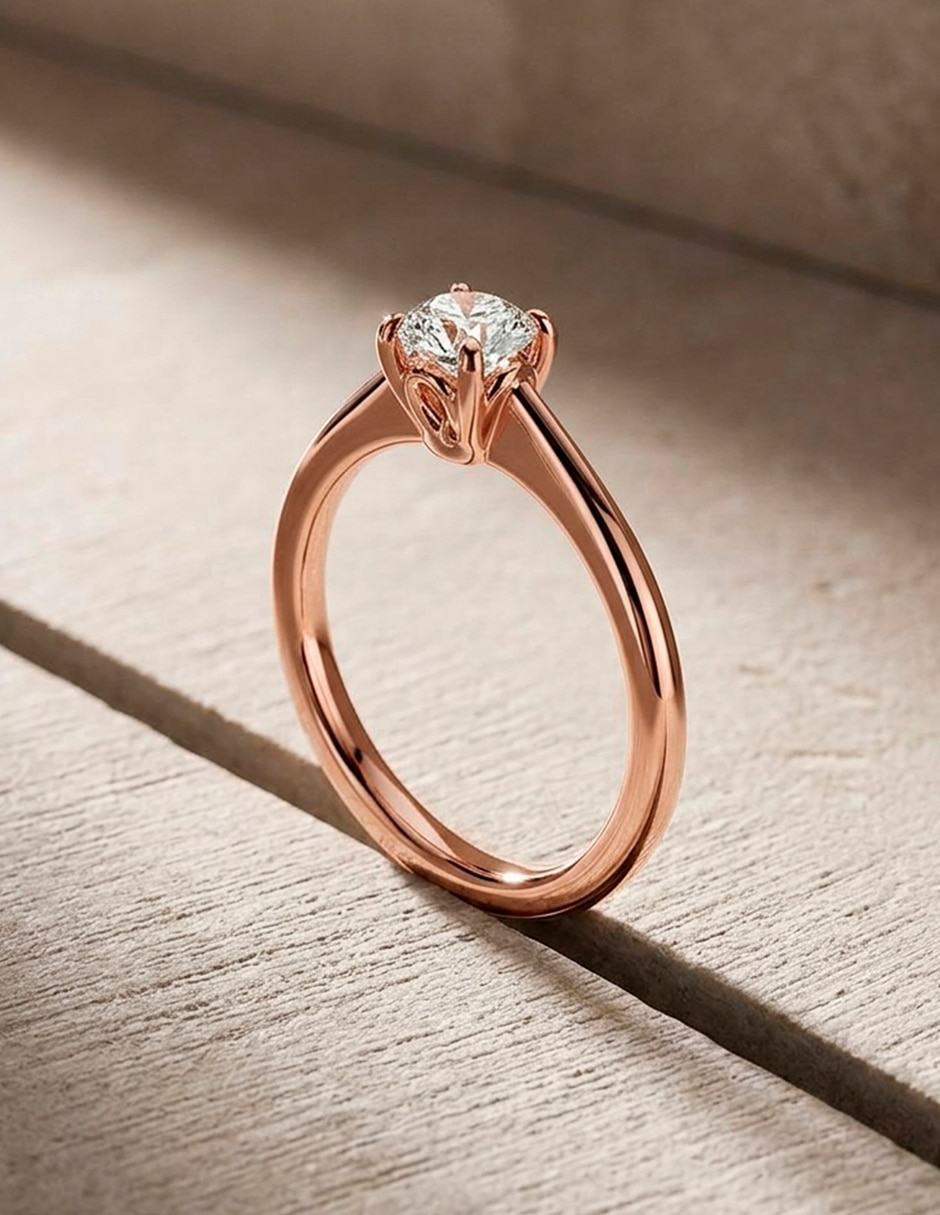 Anillo de compromiso de oro 14 K 10