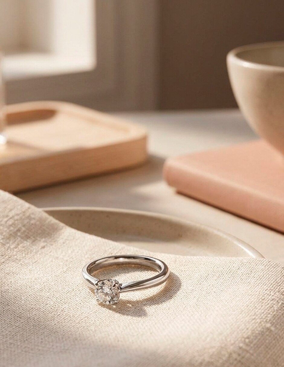 Anillo de compromiso de oro 18 K 9