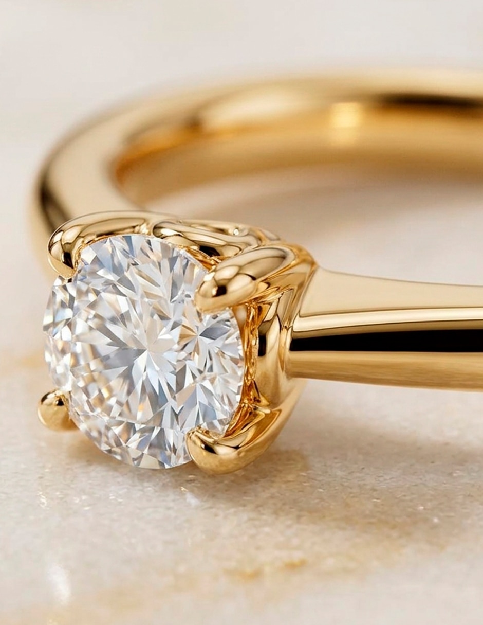 Anillo de compromiso de oro 9 K 7