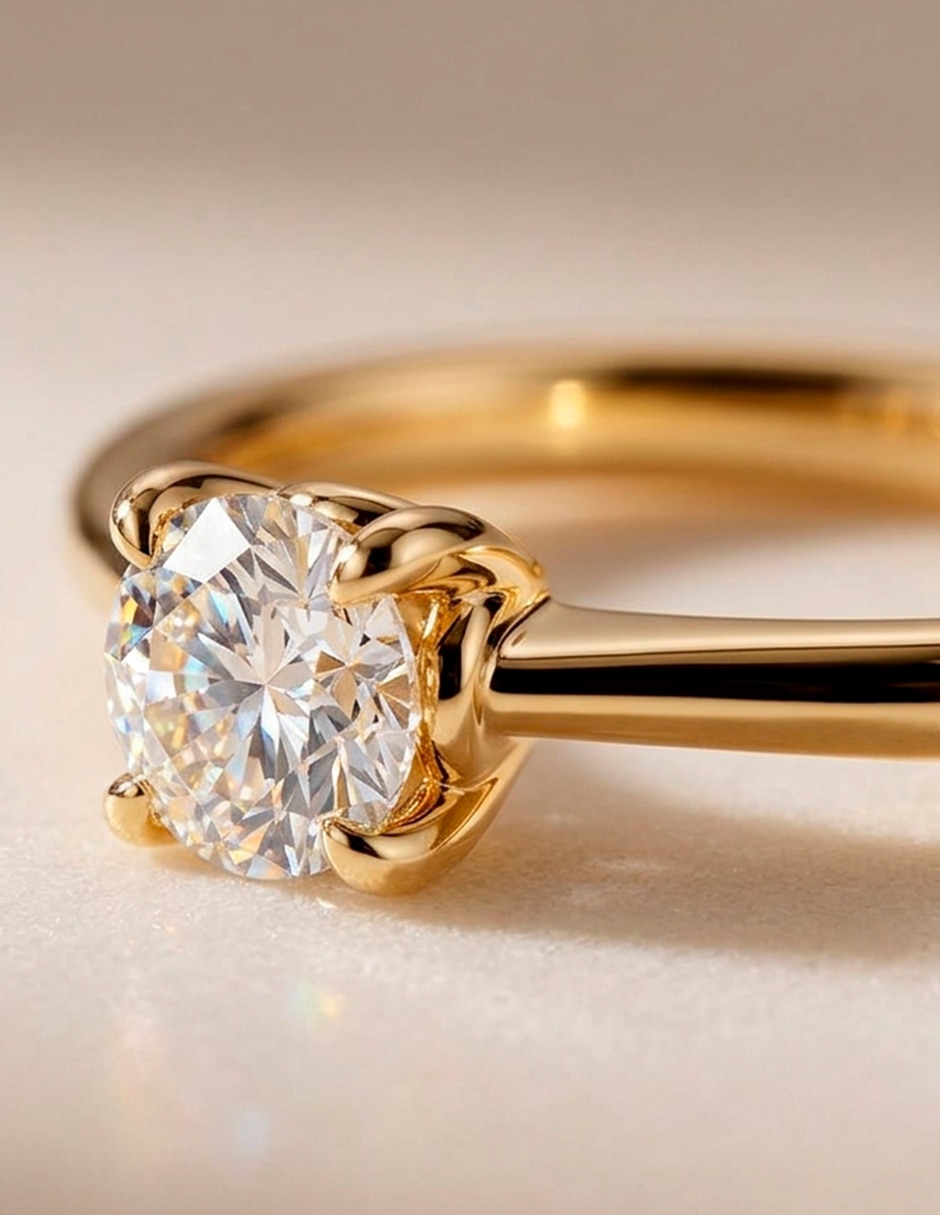 Anillo de compromiso de oro 9 K 10