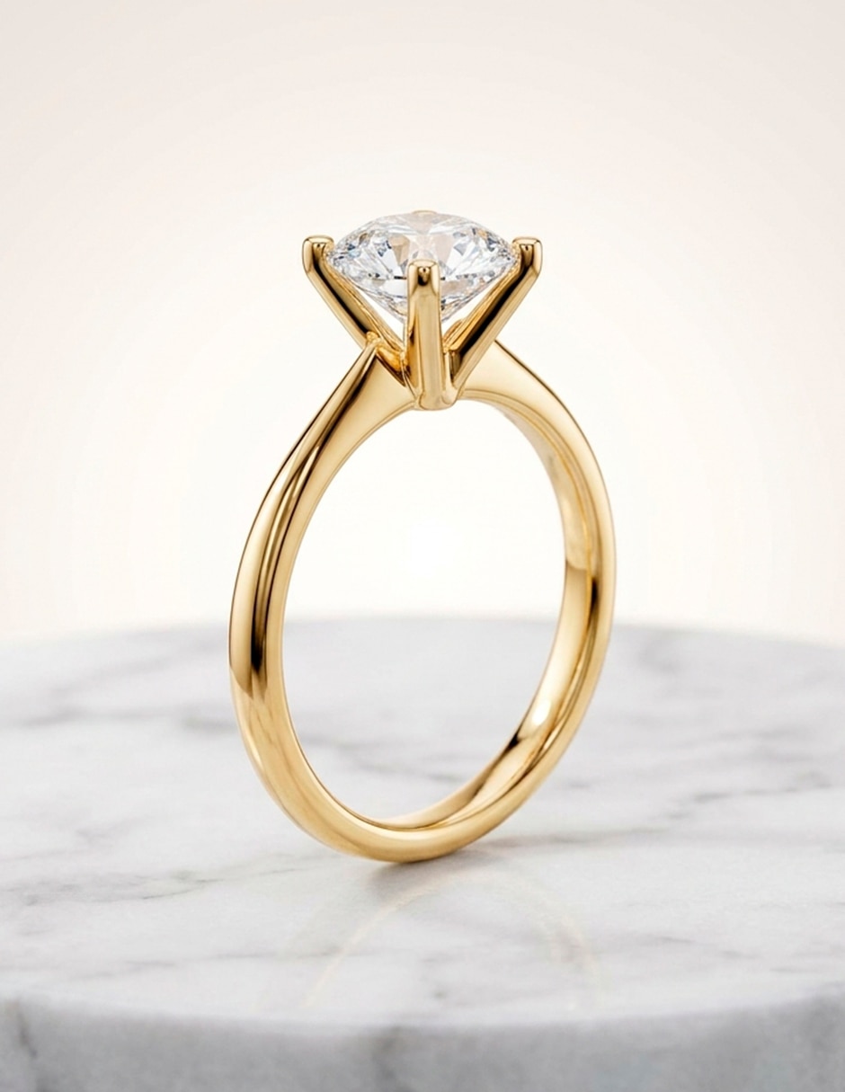 Anillo de compromiso de oro 9 K 7