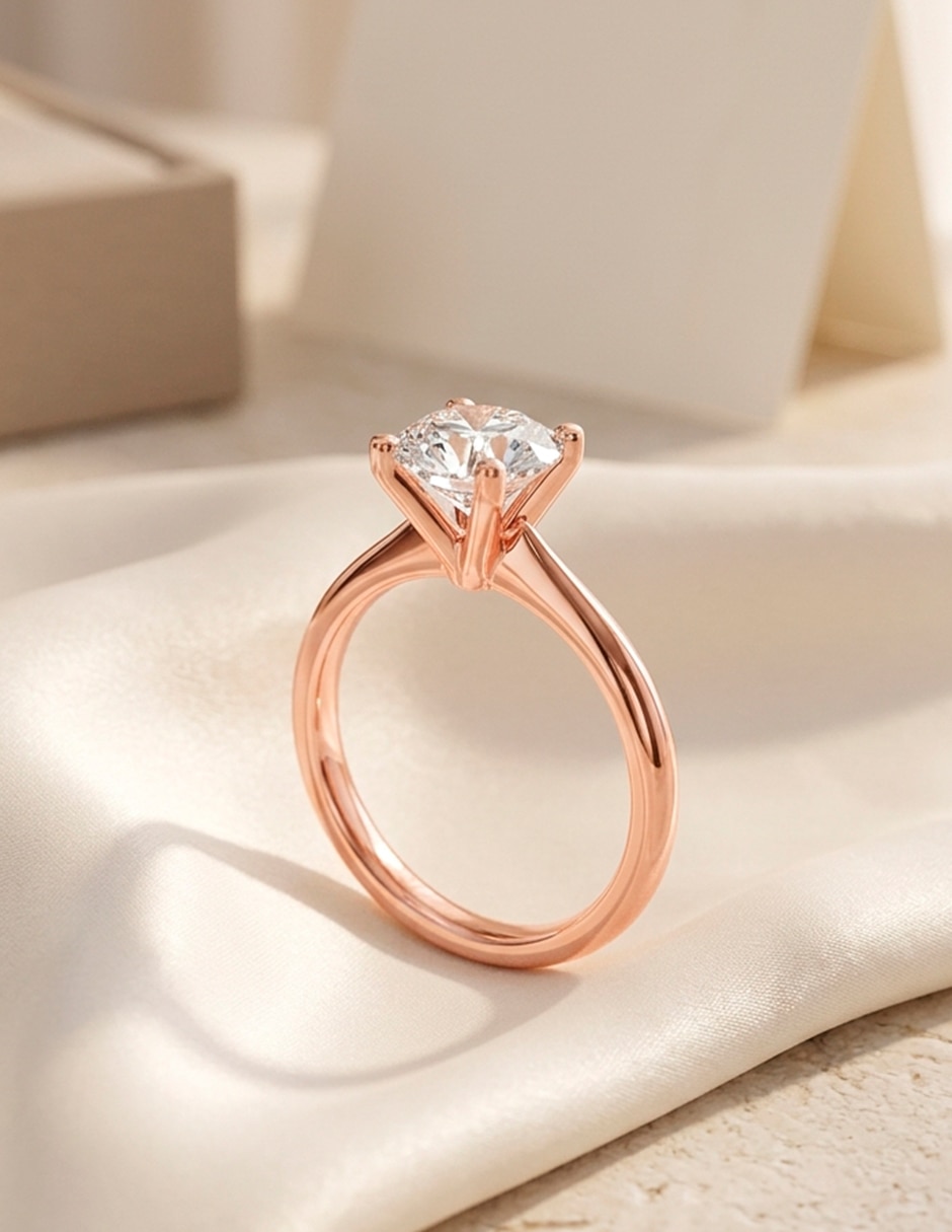 Anillo de compromiso de oro 18 k 8