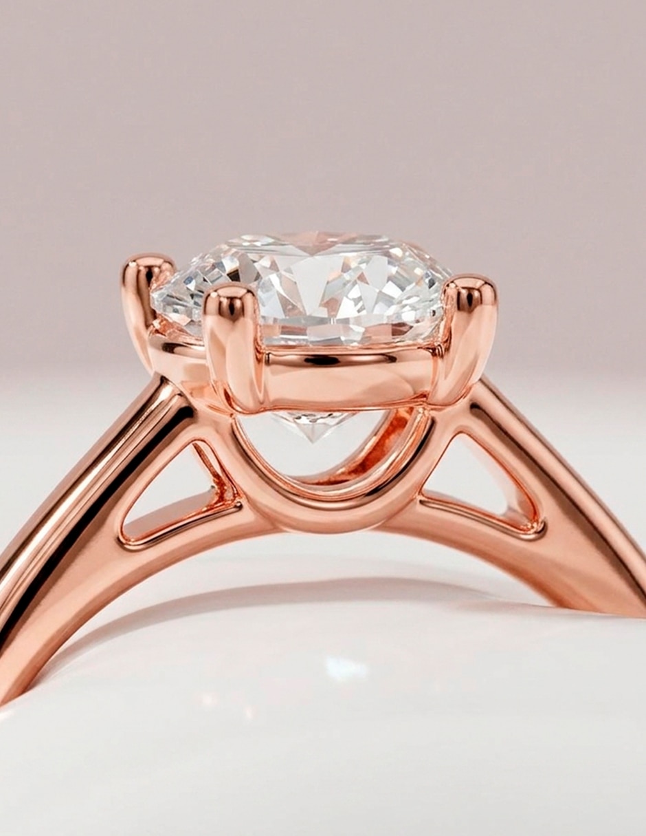 Anillo de compromiso de oro 14 k zirconia cúbica 6