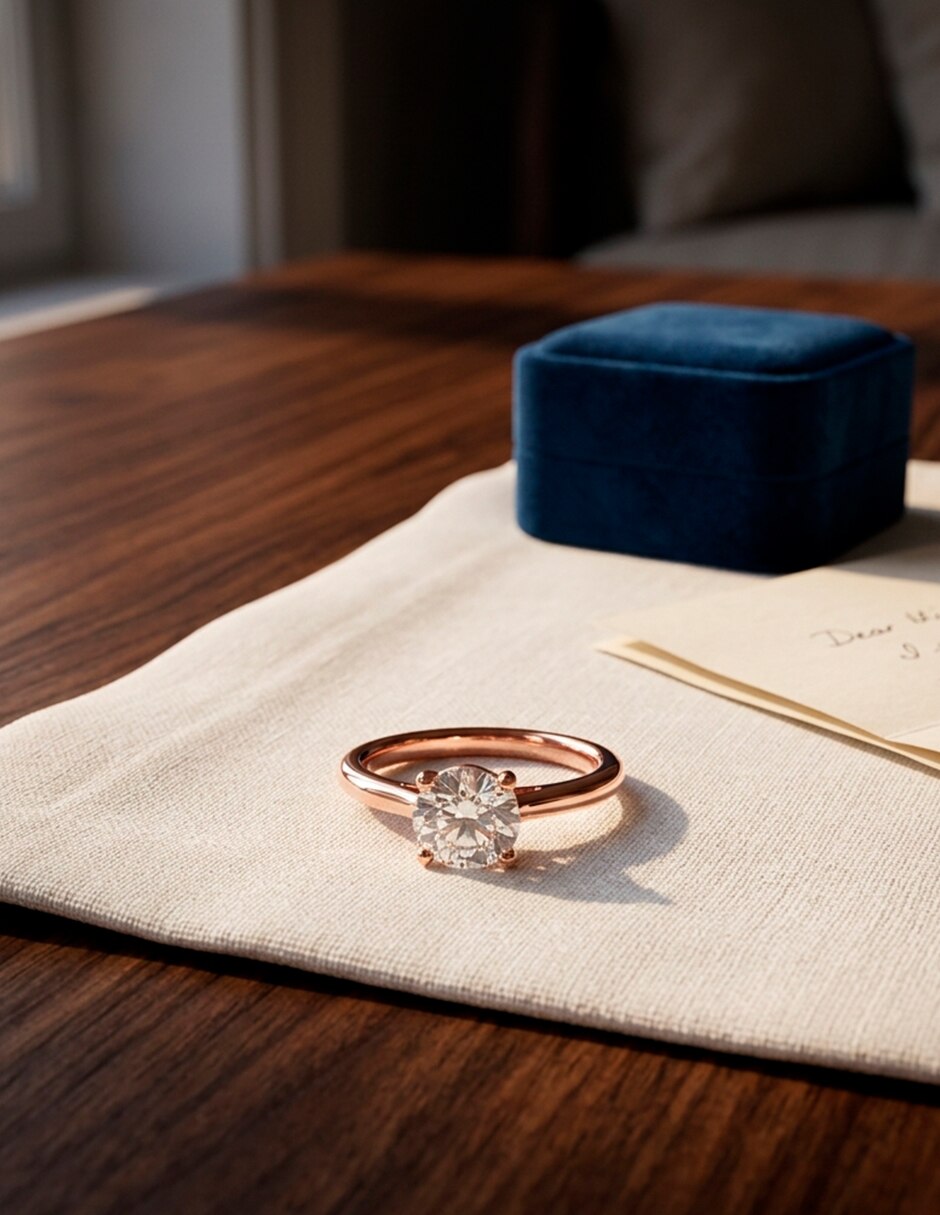 Anillo de compromiso de oro 18 k 7