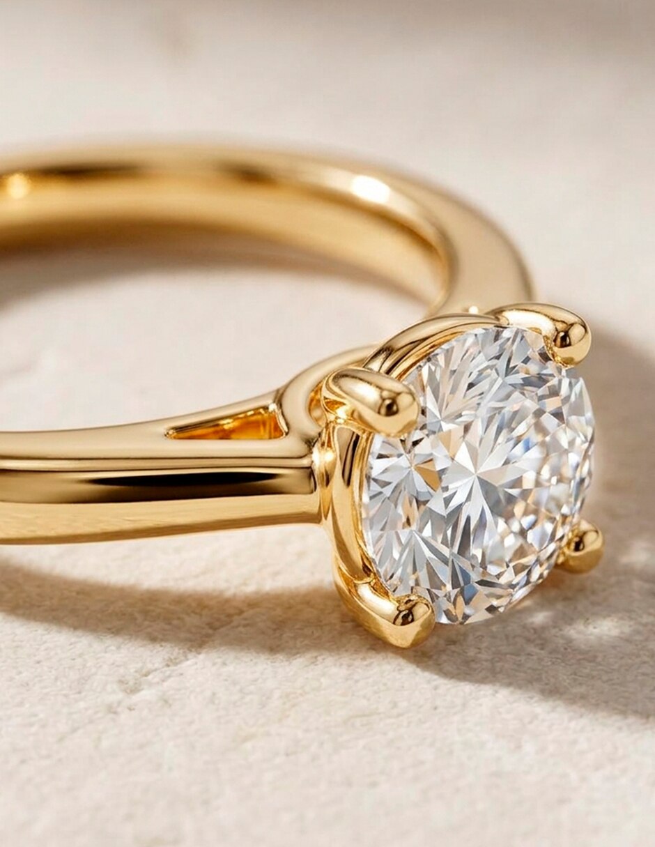 Anillo de compromiso de oro 9 k 10