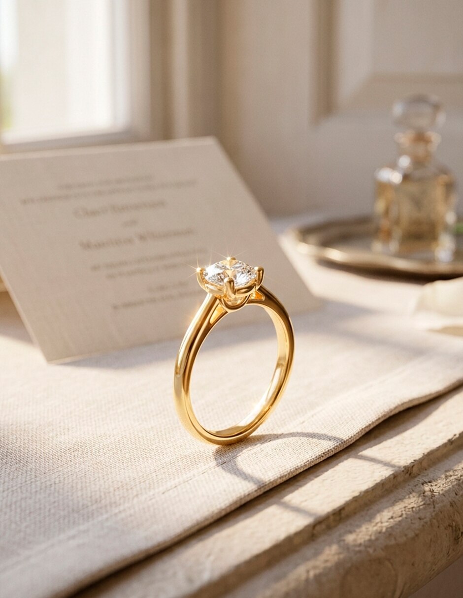 Anillo de compromiso de oro 18 k 7