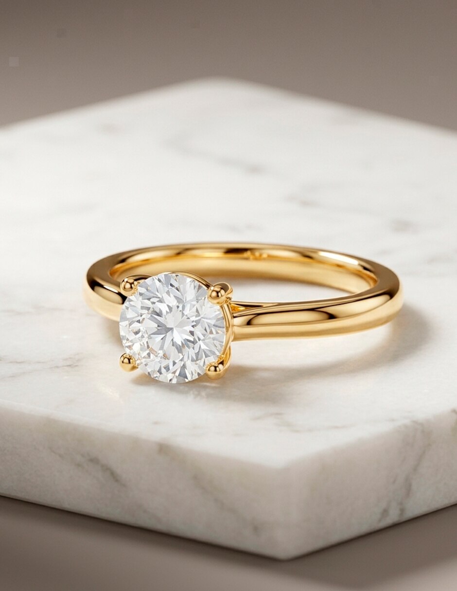 Anillo de compromiso de oro 14 k 10