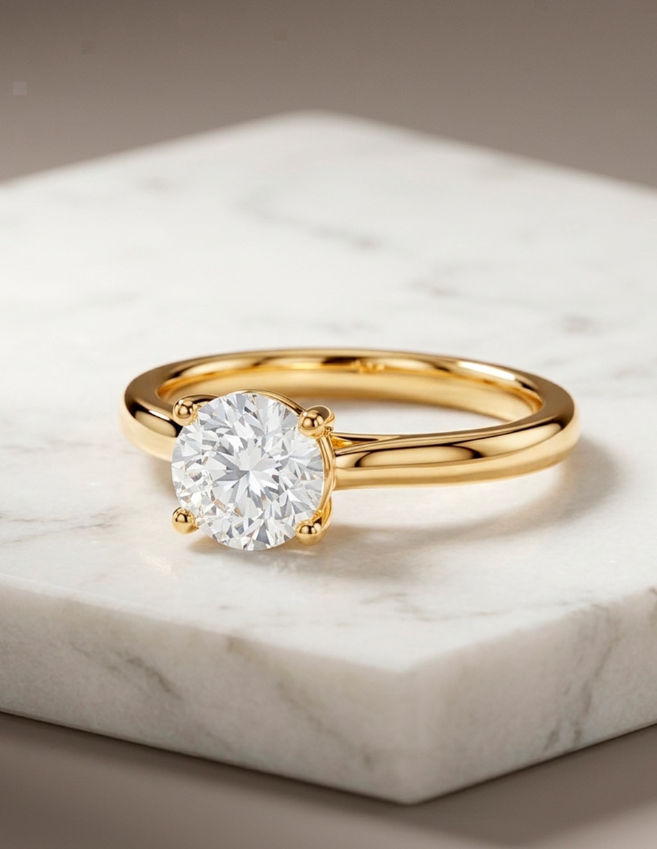 Anillo de compromiso de oro 9 k 10