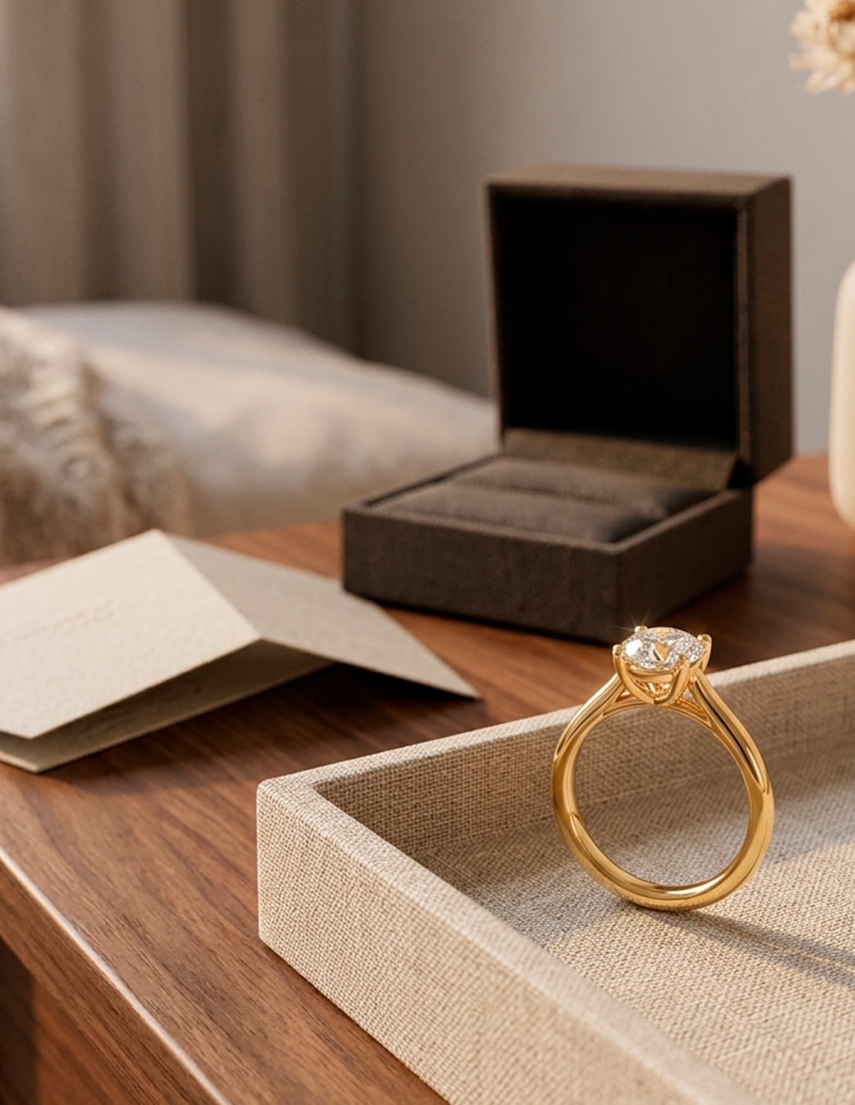 Anillo de compromiso de oro 18 k 6