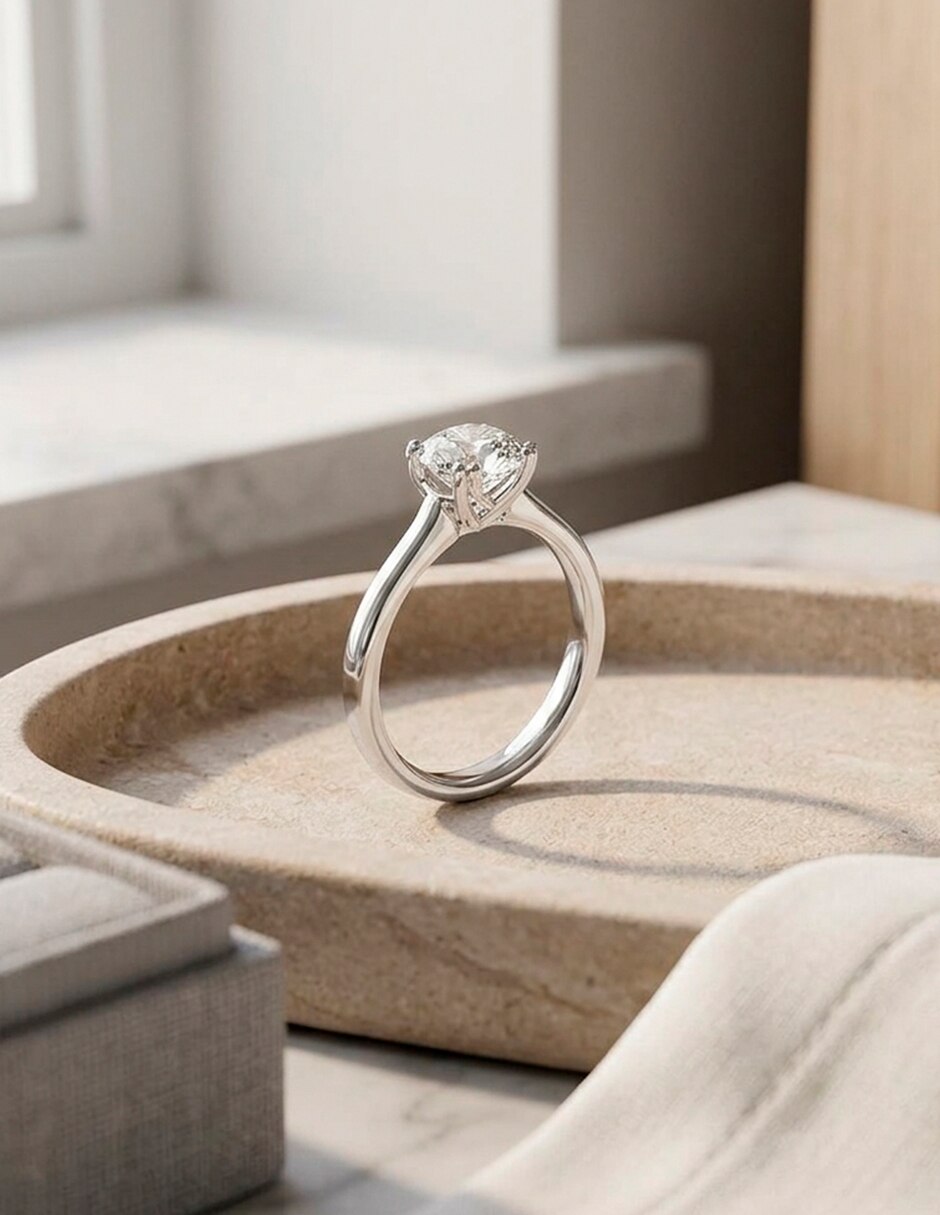 Anillo de compromiso de oro 18 k 8