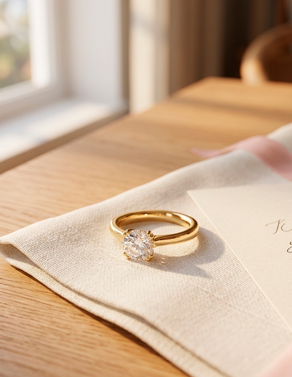 Anillo de compromiso de oro 9 k 9