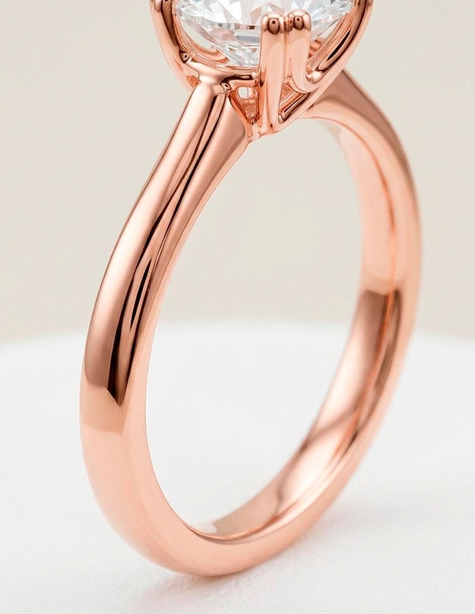 Anillo de compromiso de oro 14 k Amore Mio! diamante de laboratorio 8
