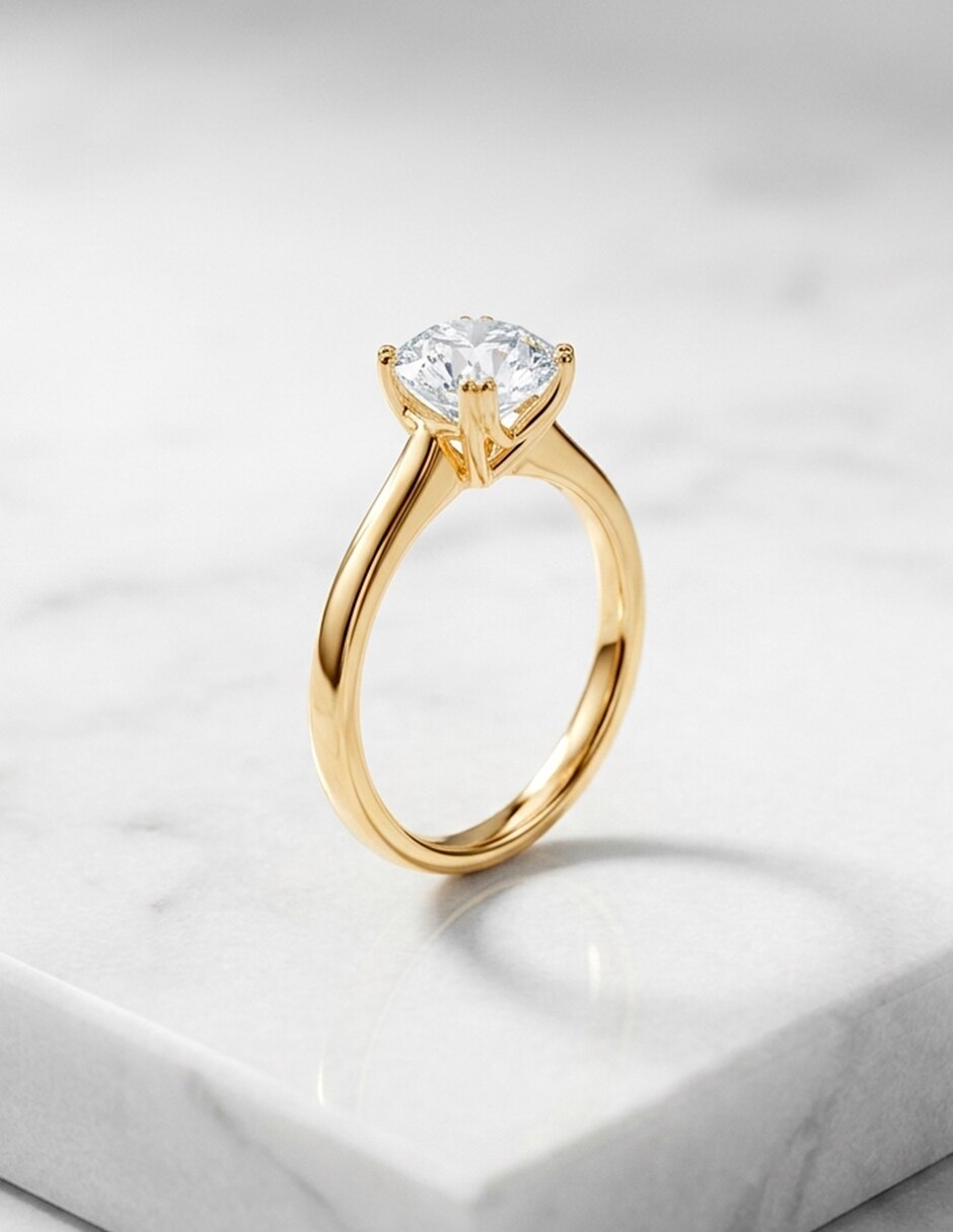 Anillo de compromiso de oro 14 k 8