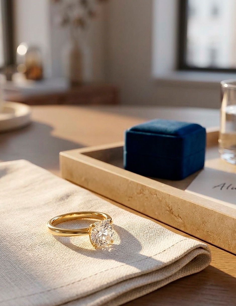 Anillo de compromiso de oro 18 K Amore Mio