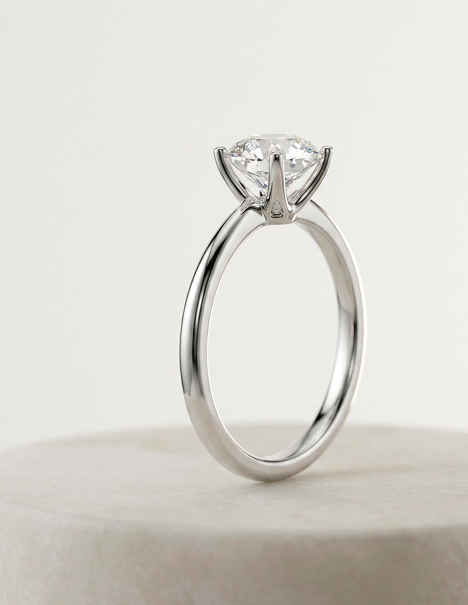 Anillo de compromiso de oro 14 K 6