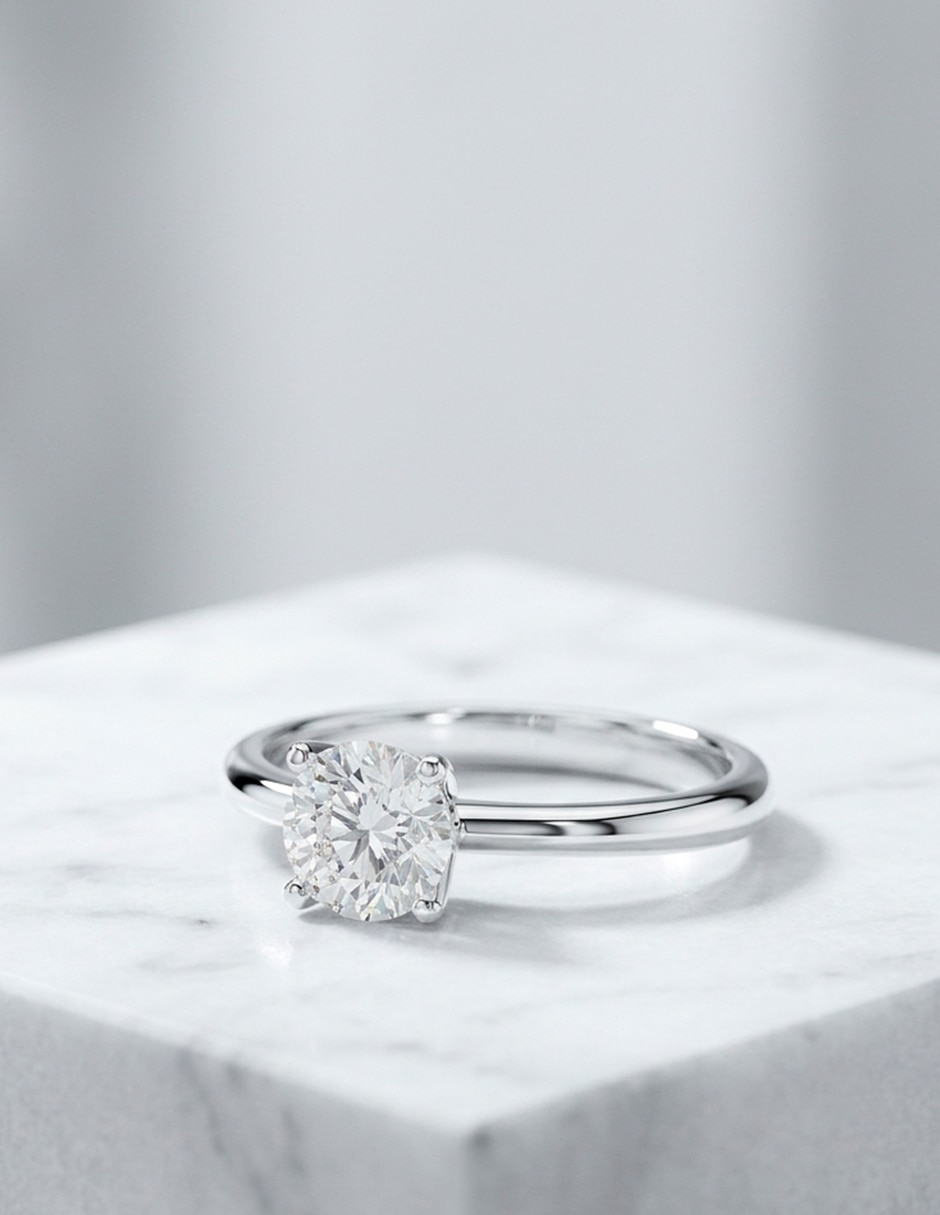 Anillo de compromiso de Oro 14 K Zirconia cúbica 6
