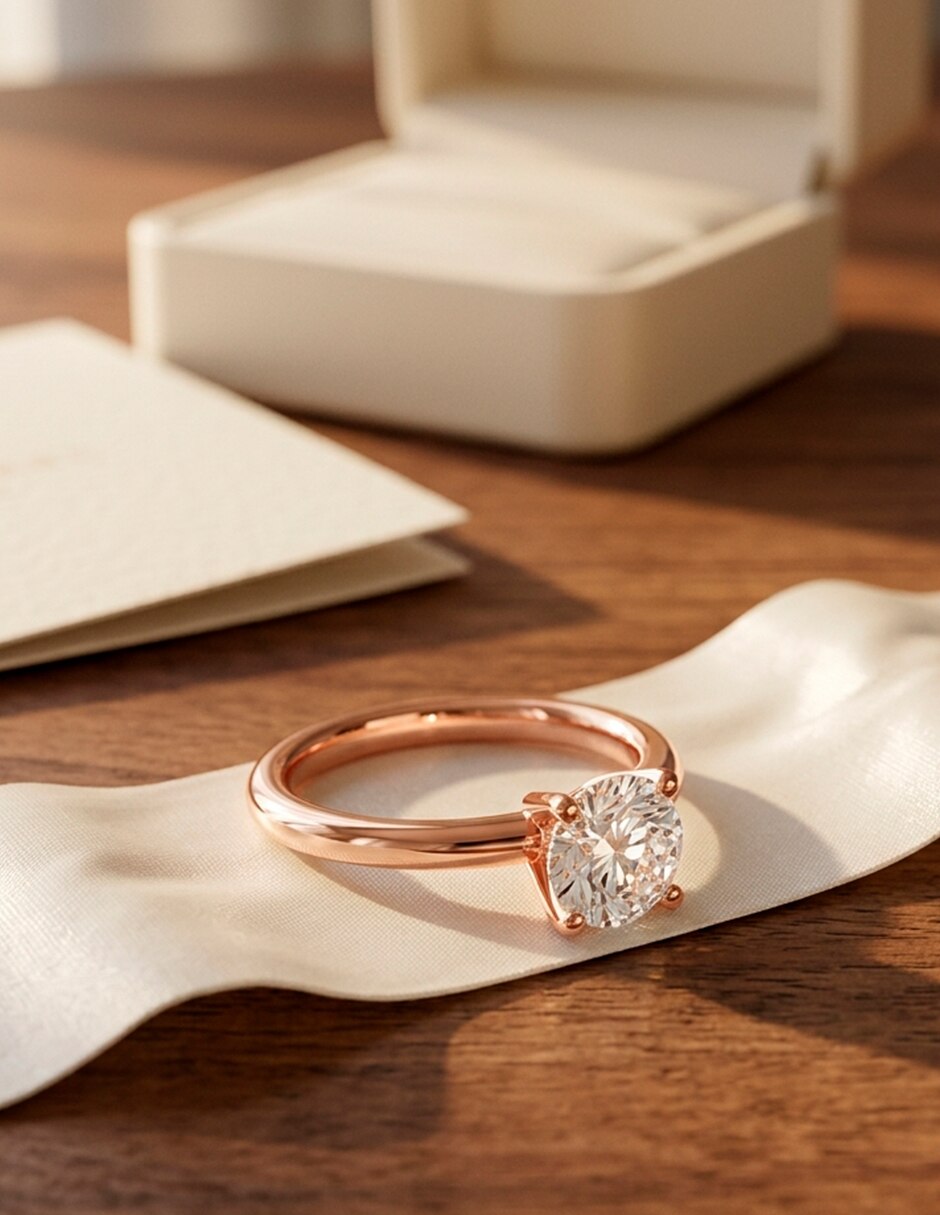 Anillo de compromiso de oro 9 k 7