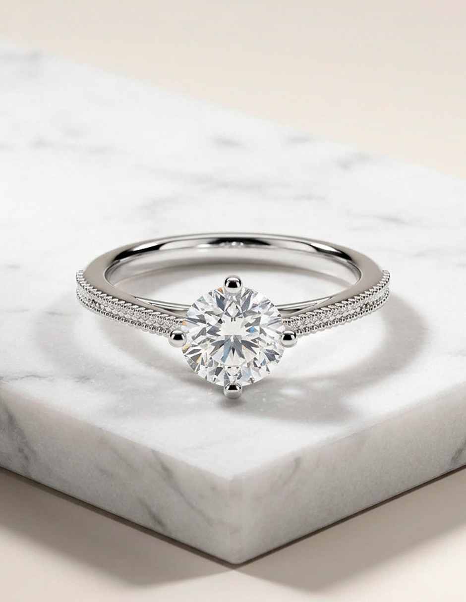 Anillo de compromiso de Oro 18 K Zirconia cúbica 6
