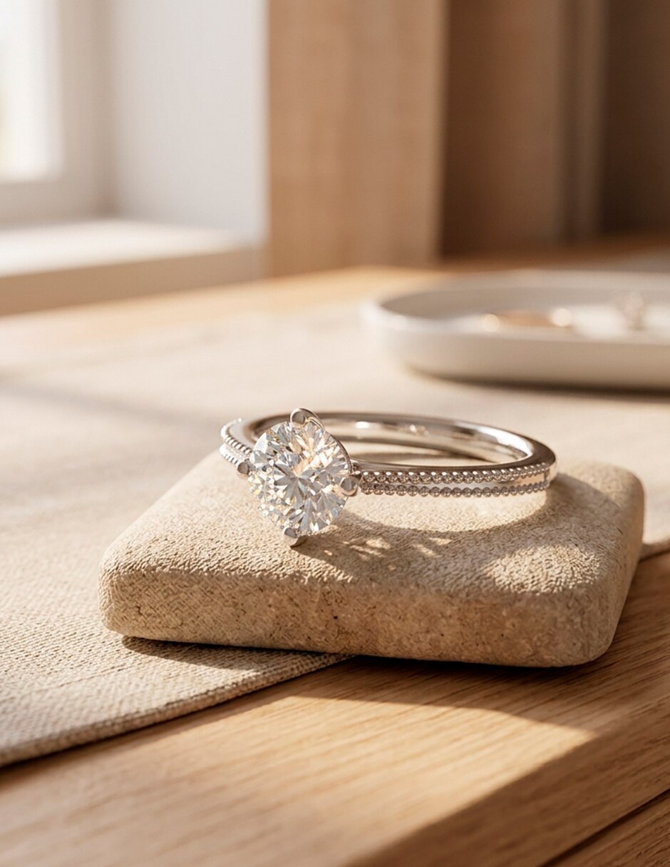 Anillo de compromiso de oro 14 k 8
