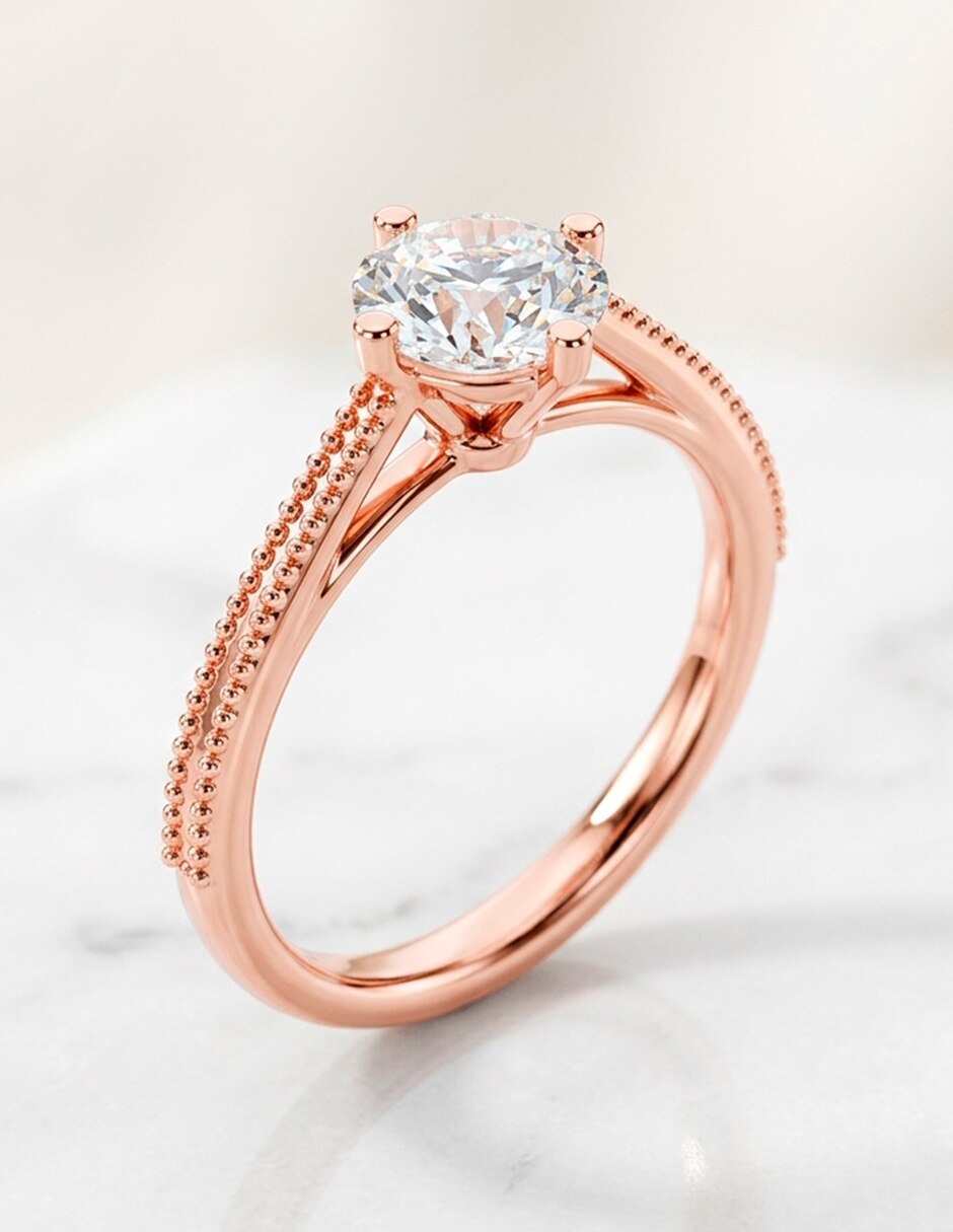 Anillo de compromiso de oro 14 k 8
