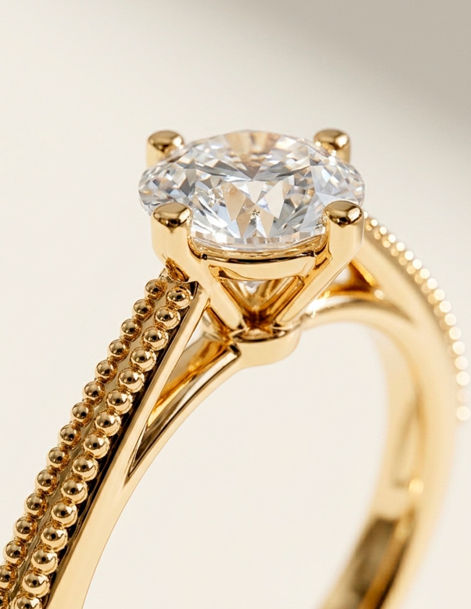 Anillo de compromiso de Oro 14 k Amore Mio! Diamante de laboratorio 9