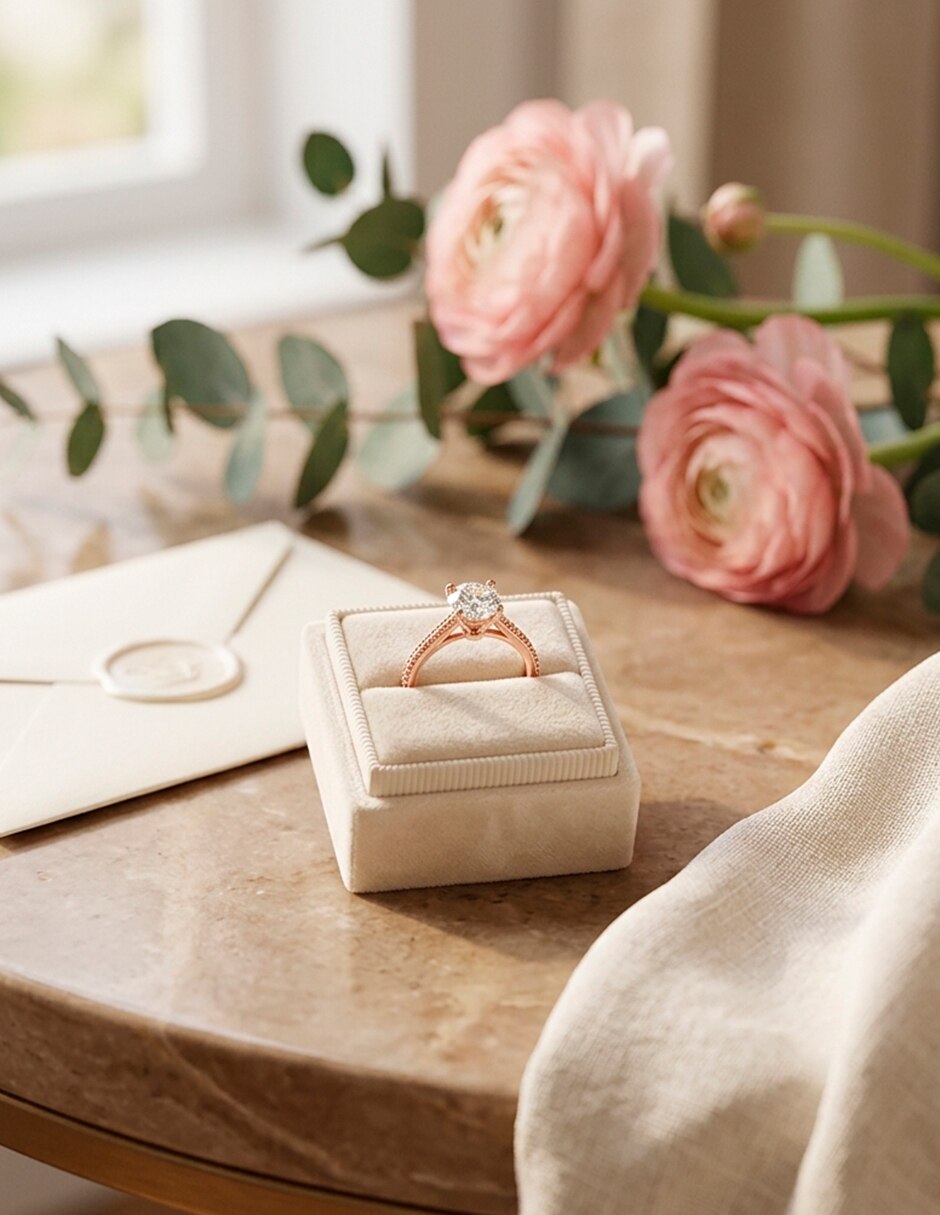 Anillo de compromiso de oro 14 k 9