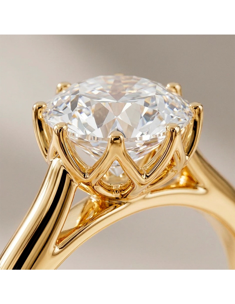 Anillo de compromiso de oro 14 k Amore Mio zirconia cúbica