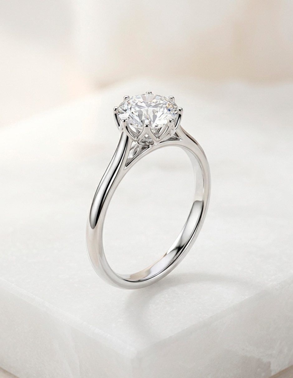 Anillo de compromiso de oro 14 k 9