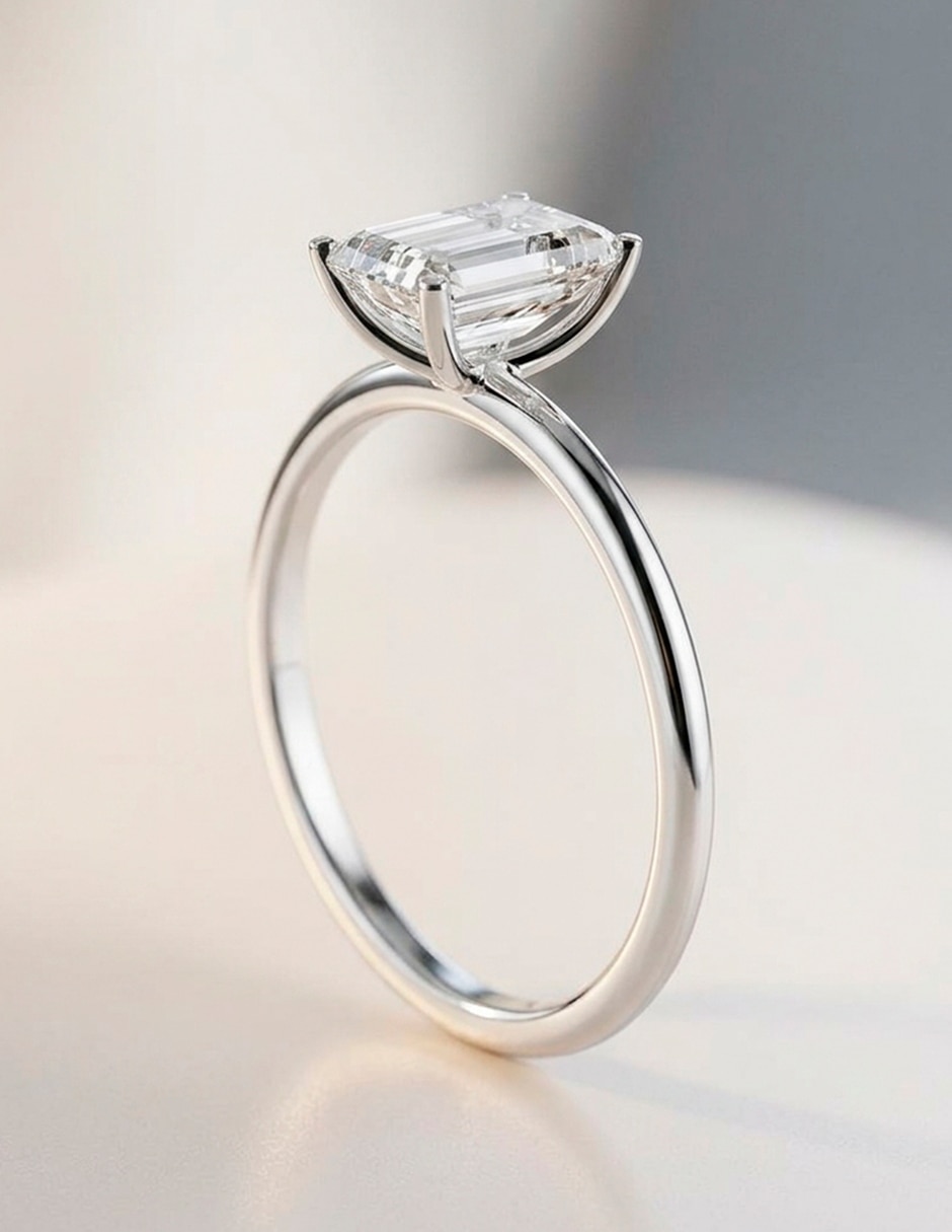 Anillo de compromiso de oro 9 K diamante de laboratorio 8