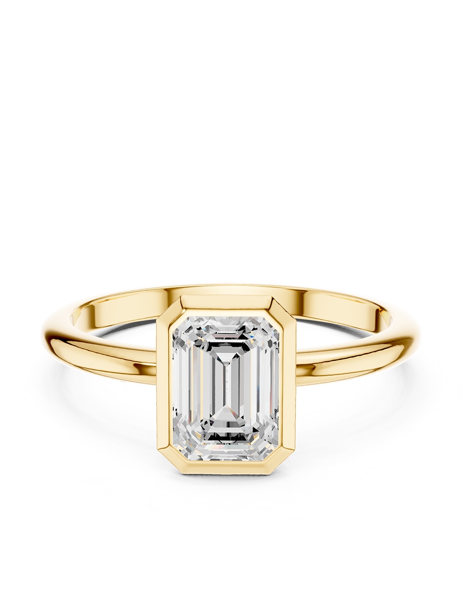Anillo de compromiso de oro 14 K zirconia cœbica