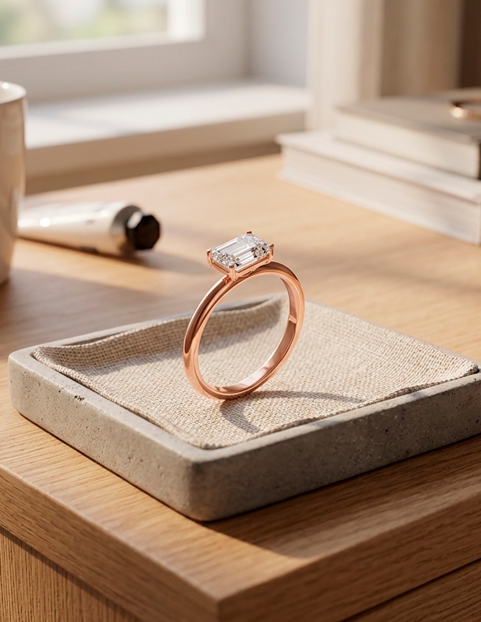 Anillo de compromiso de Oro 14 K Zirconia cúbica 7