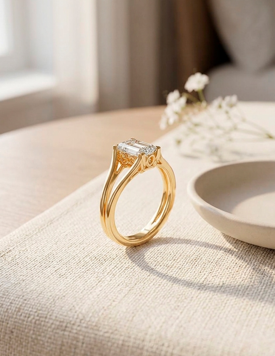 Anillo de compromiso de oro 18 K zirconia cúbica 7