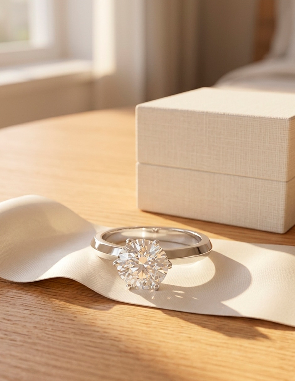 Anillo de compromiso de Oro 18 K Zirconia cúbica 8