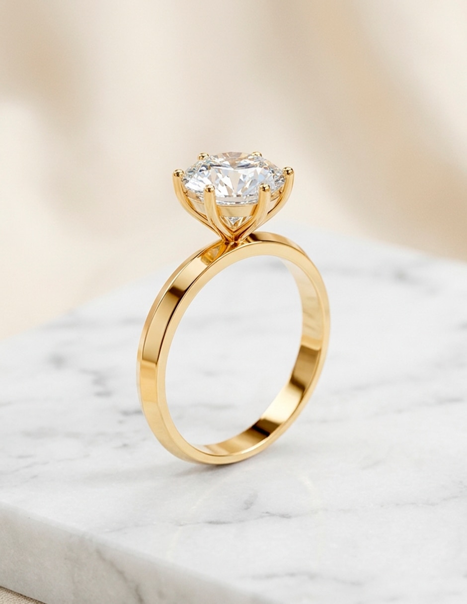 Anillo de compromiso de Oro 14 K Amore Mio Zirconia cúbica