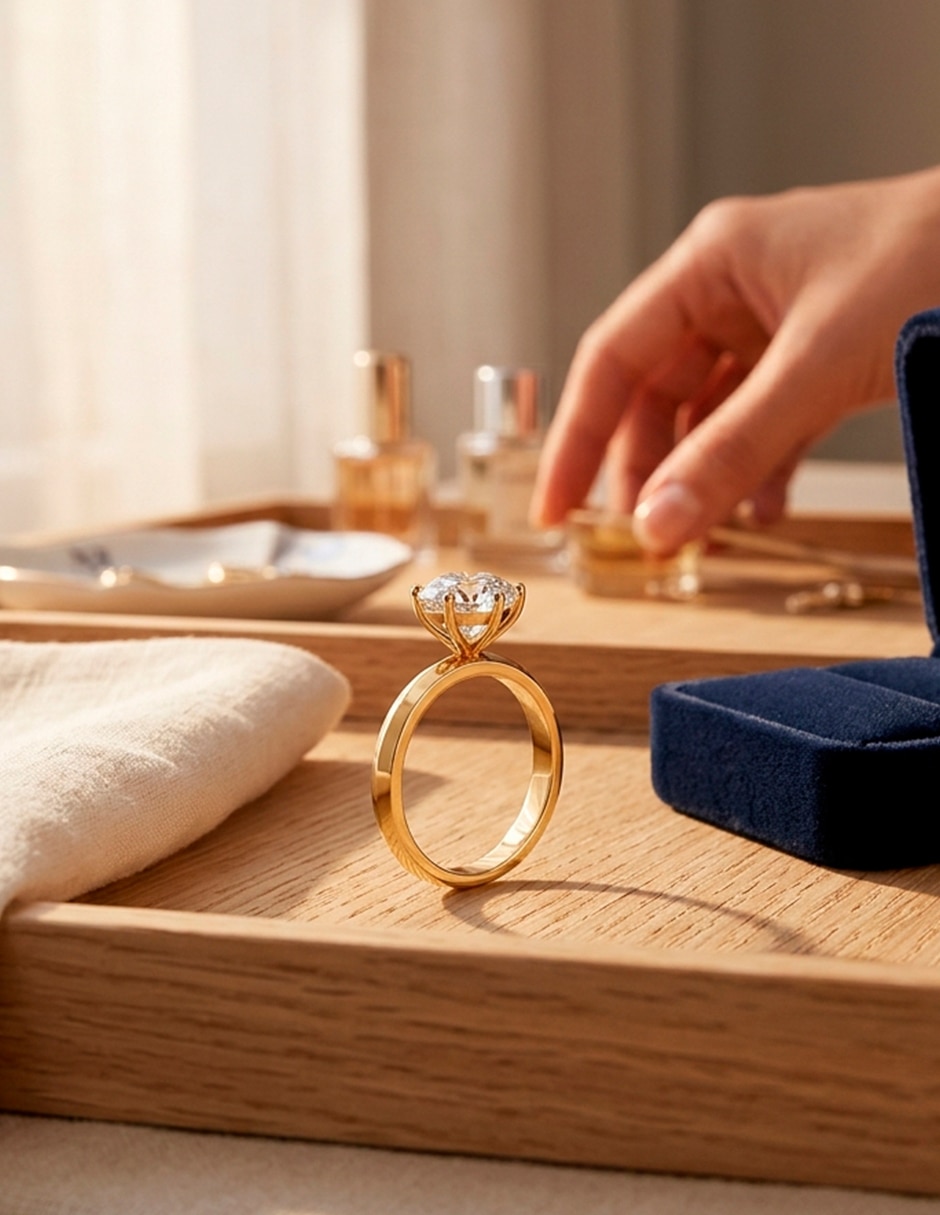 Anillo de compromiso de Oro 18 K Zirconia cúbica 7