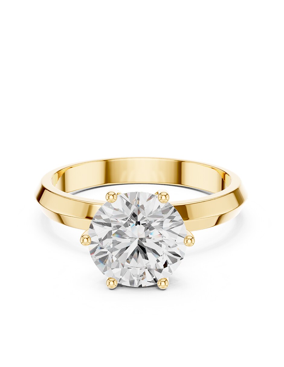 Anillo de compromiso de oro 18 K diamante de laboratorio