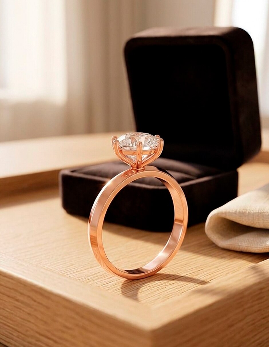 Anillo de compromiso de oro 18 k 9