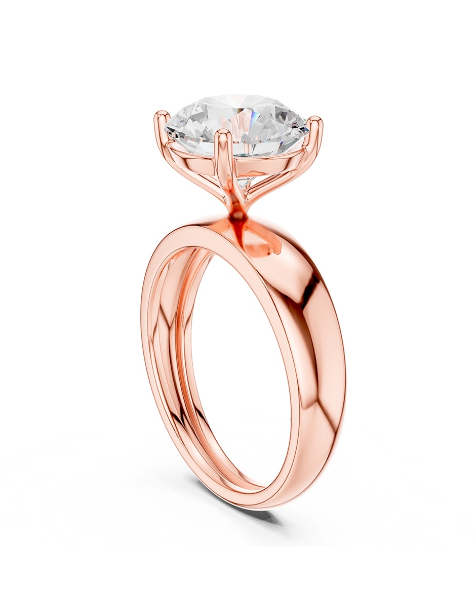 Anillo de compromiso de oro 14 k zirconia cúbica 3