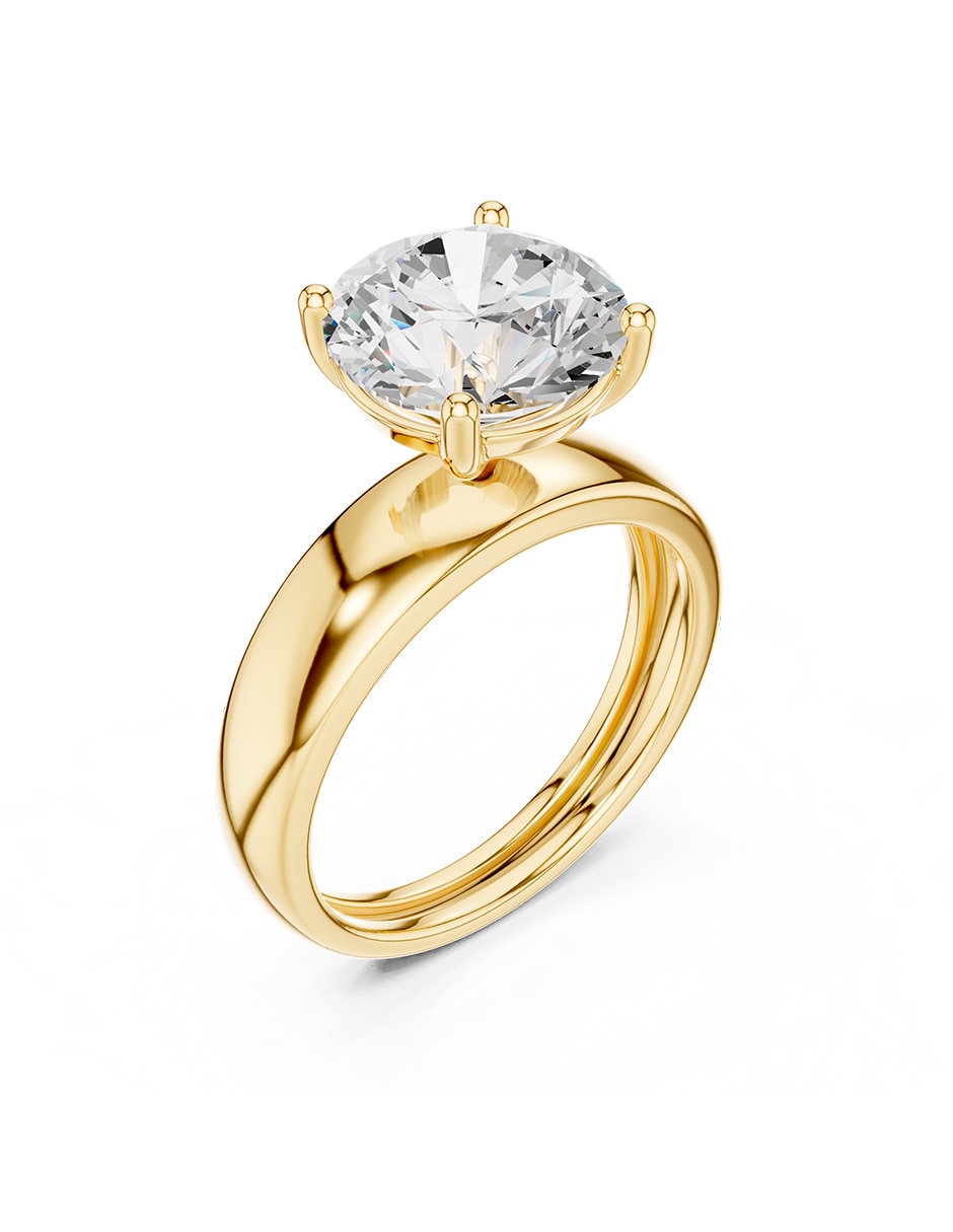 Anillo de compromiso de oro 14 k amore mio