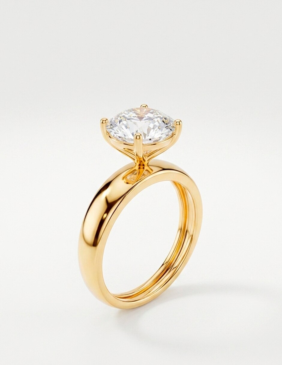 Anillo de compromiso de oro 14 k amore mio