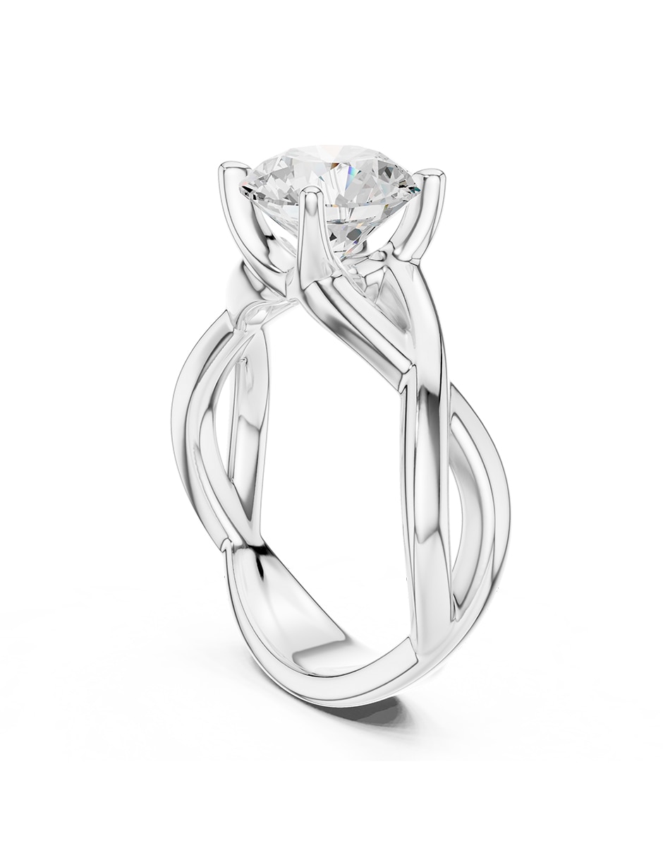 Anillo de compromiso de oro 9 k zirconia cúbica 3