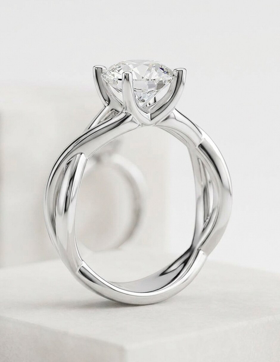 Anillo de compromiso de oro 9 k zirconia cúbica 6