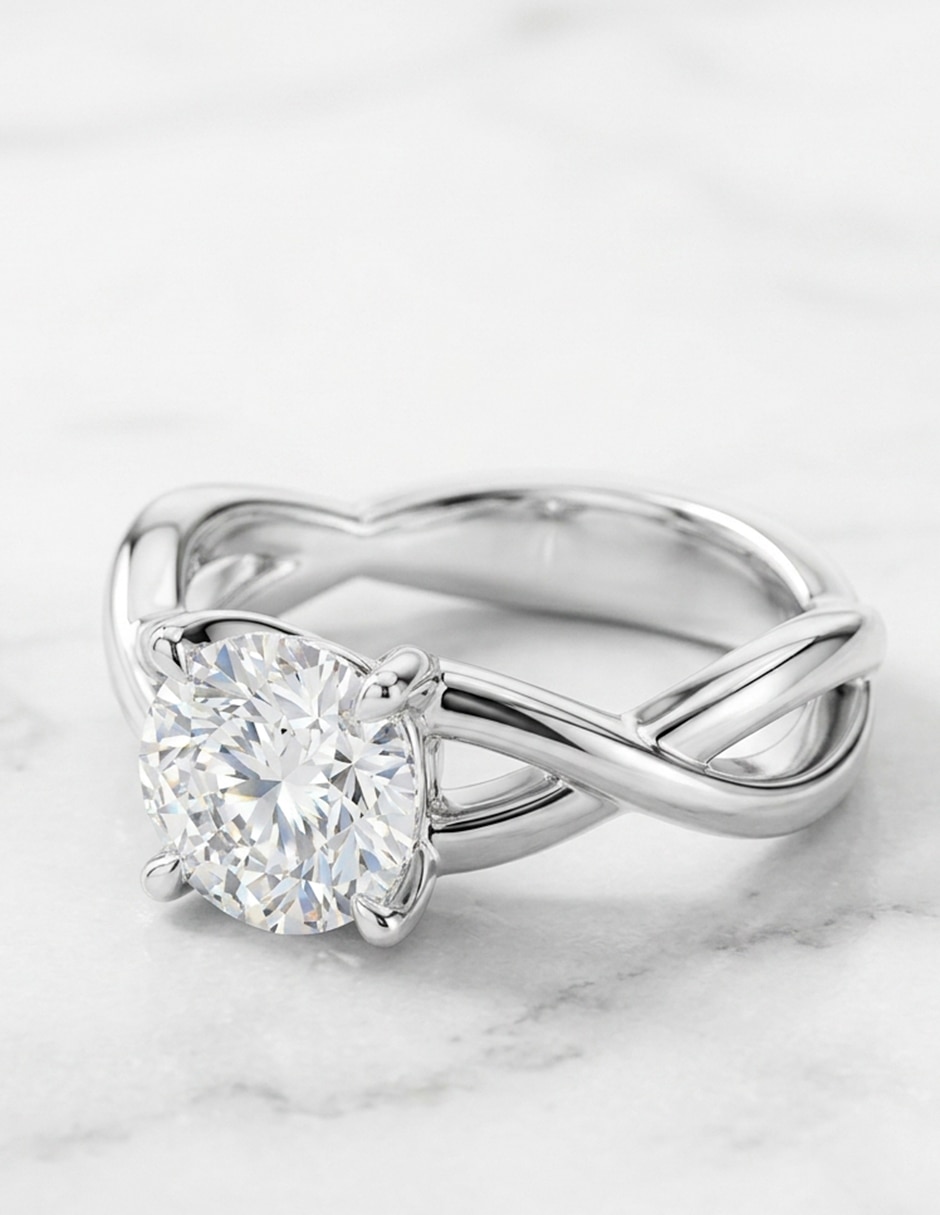Anillo de compromiso de oro 9 k zirconia cúbica 7