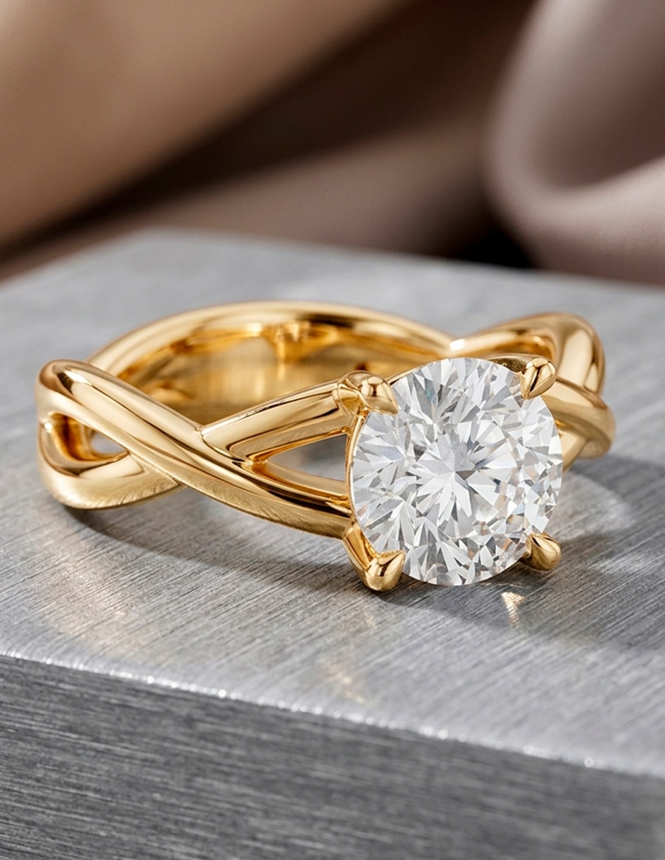 Anillo de compromiso de oro 18 k Amore Mio