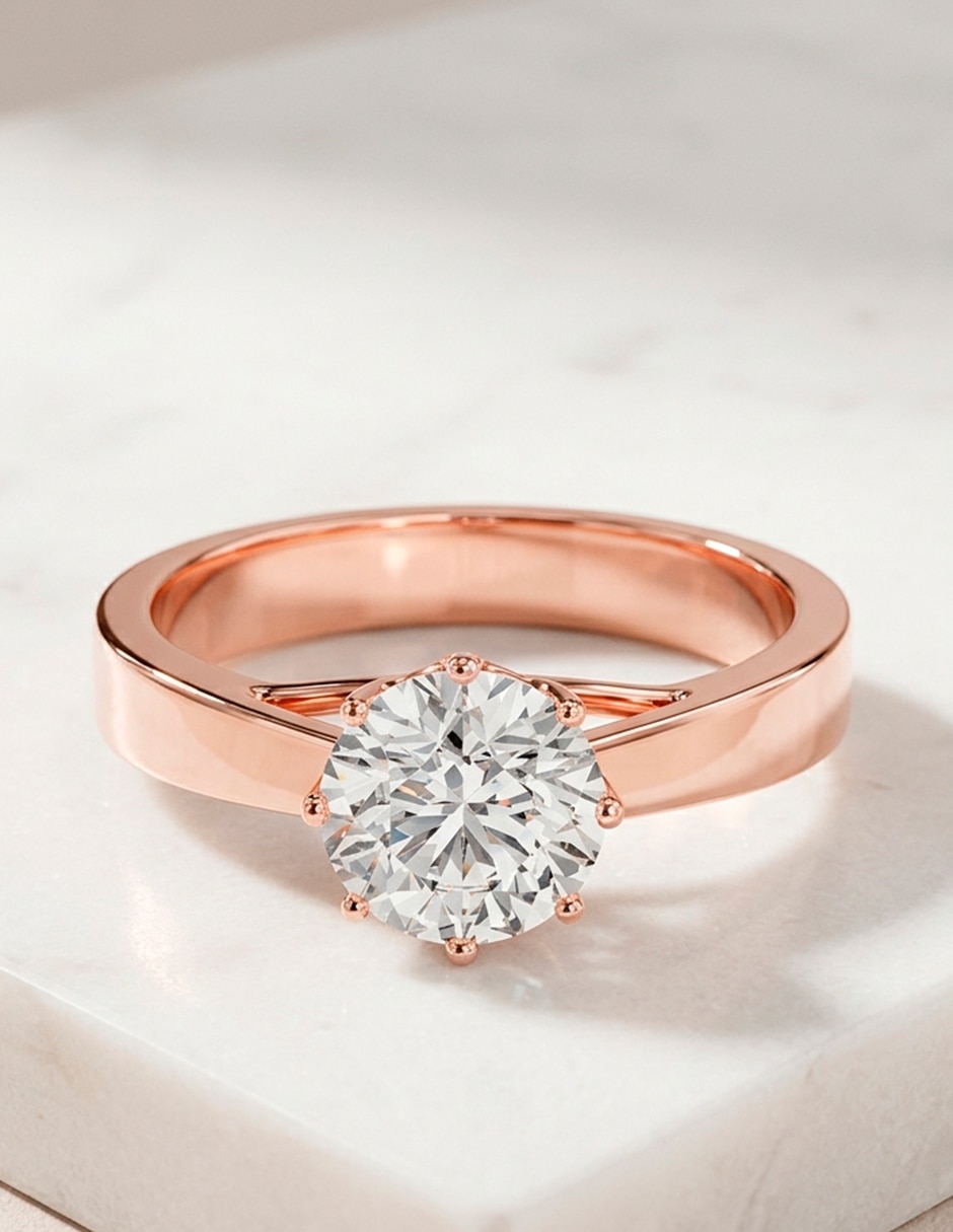 Anillo de compromiso de oro 14 k zirconia cúbica 8