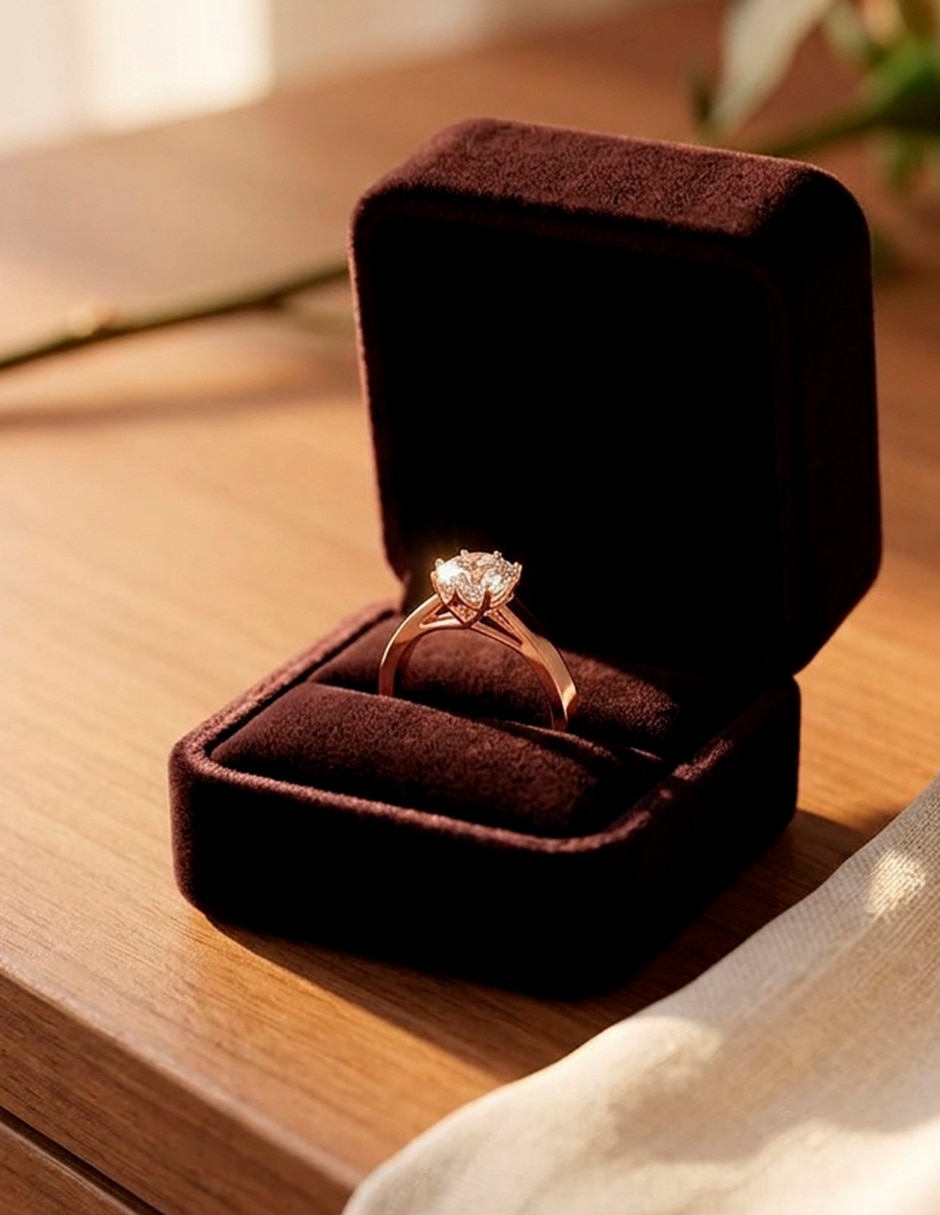 Anillo de compromiso de oro 14 k zirconia cúbica 9