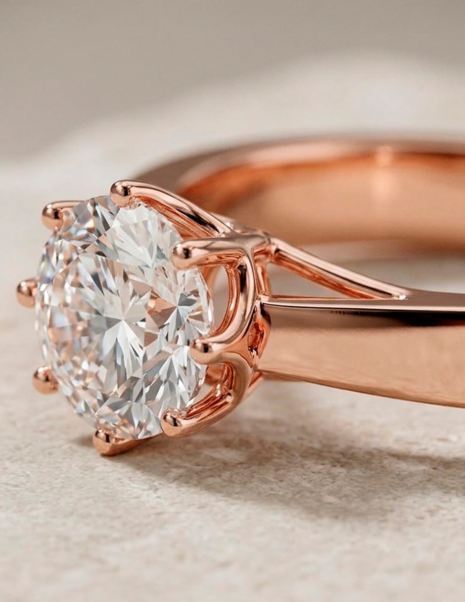 Anillo de compromiso de oro 14 k zirconia cúbica 10