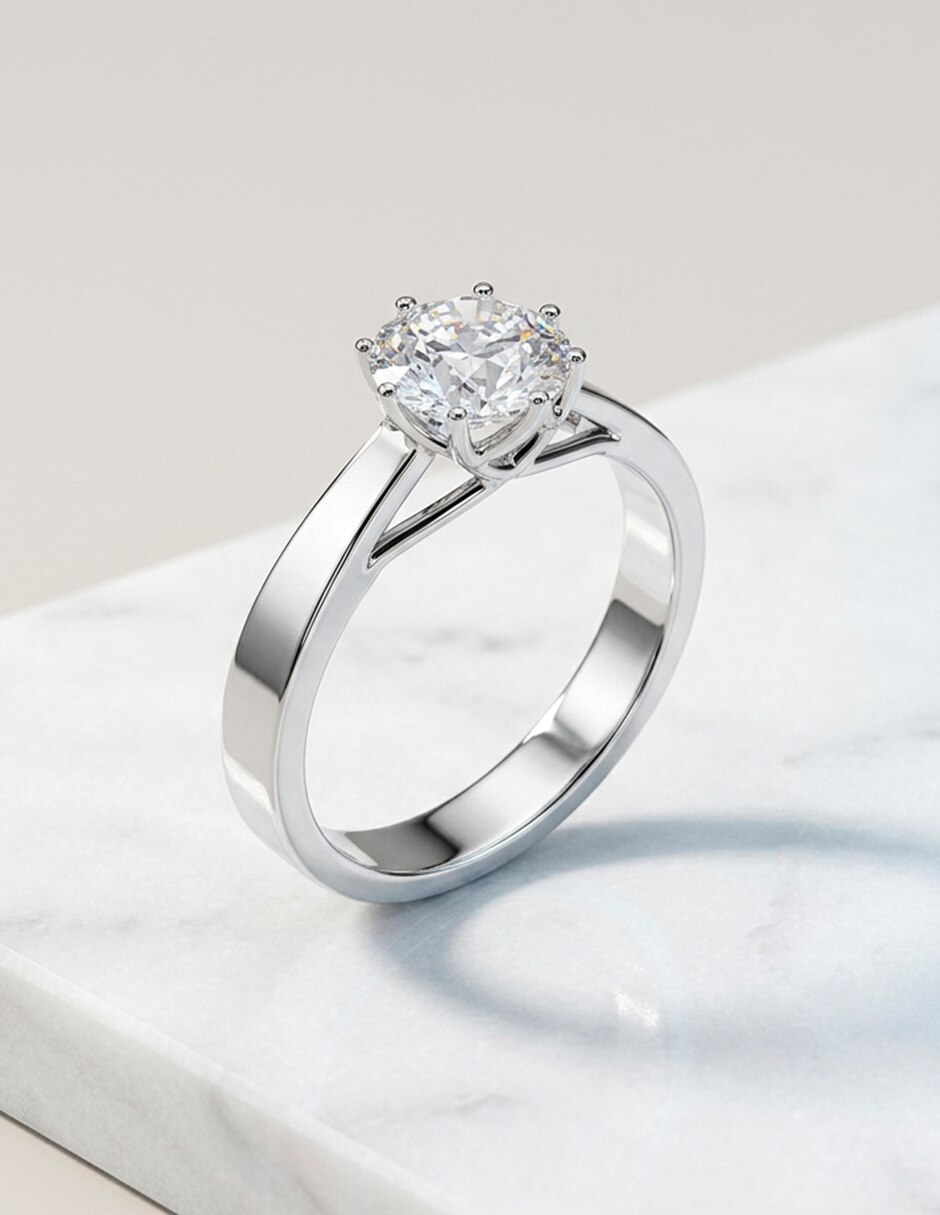 Anillo de compromiso de oro 18 k 8